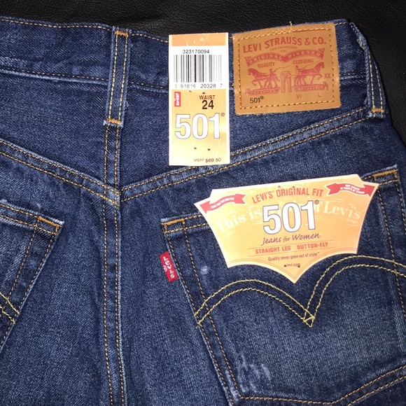 New Shorts Levi’s® 501® Premium Genuine Button Fly - Picture 6 of 8